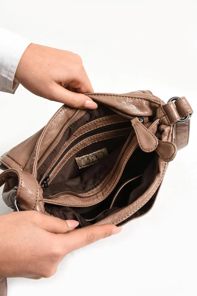 571 collections Suni Deri Omuz Çantası Vizon (Model: 571-11-13E) - Resim 4