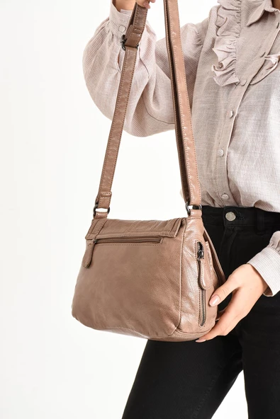 571 collections Suni Deri Omuz Çantası Vizon (Model: 571-11-13E) - Resim 3