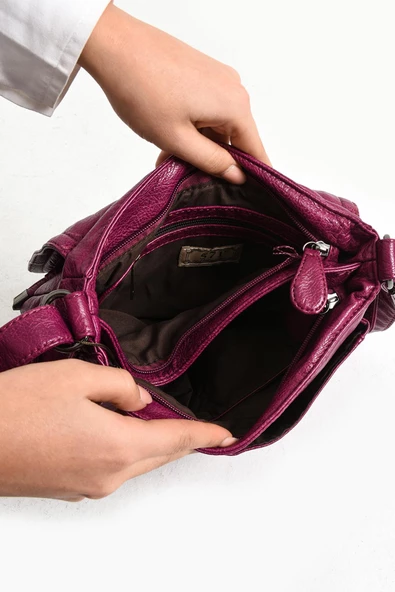 571 collections Suni Deri Omuz Çantası Mor (Model: 571-11-13E) - Resim 4