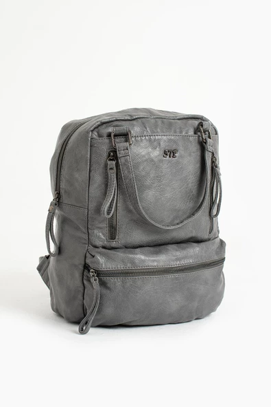 571 collections Suni Deri Sırt Çantası Gri (Model: 571-9-12D) - Resim 5