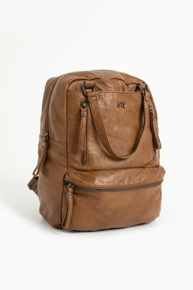 Suni Deri Sırt Çantası Taba (Model: 571-9-12D) - 5