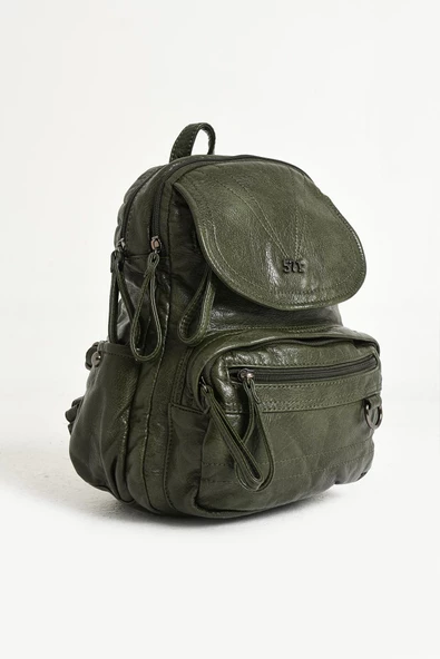 571 collections Suni Deri yumuşak dokumalı  Sırt Çantası Yeşil (Model: 571-11-12H) - 5