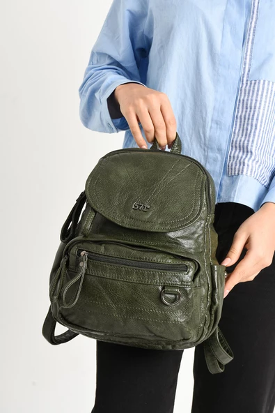571 collections Suni Deri yumuşak dokumalı  Sırt Çantası Yeşil (Model: 571-11-12H) - 3