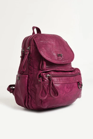Suni Deri yumuşak dokumalı  Sırt Çantası Mor (Model: 571-11-12H) - 5