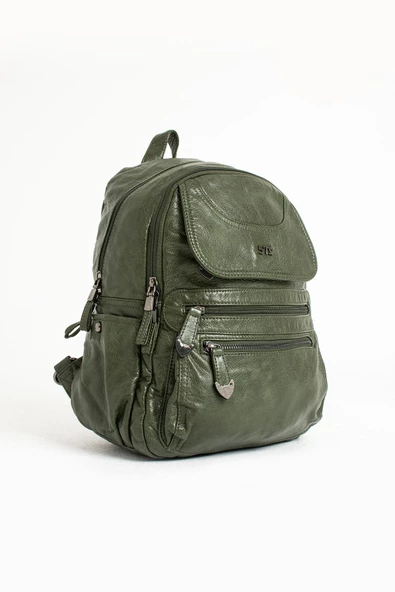 571 collections Suni Deri Sırt Çantası Yeşil (Model: 571-11-12G) - 5