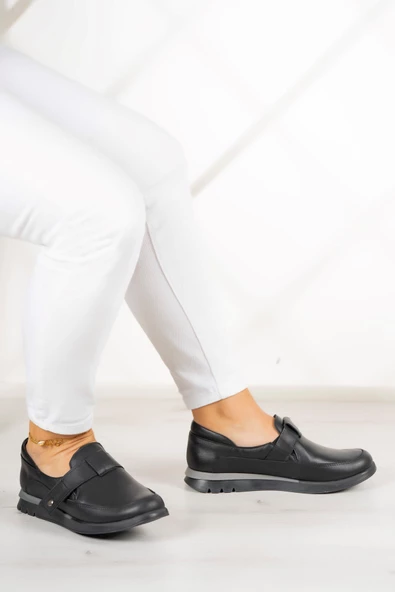 Erkan Saçmacı Daniela Siyah Hakiki Deri Tokalı Günlük Ayakkabı - 2