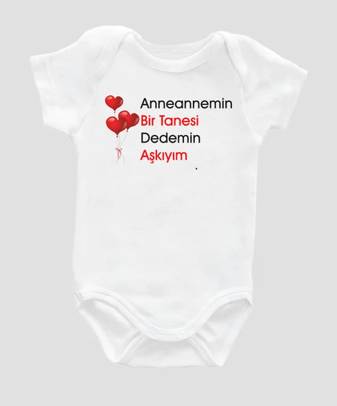 Organik %100 Pamuk Anneannemin Bir Tanesi Bebek Body Zıbın Tulum ZBN027