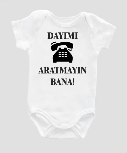 Organik %100 Pamuk Dayımı Aratmayın Bana Telefonlu  Baskılı ZBN060