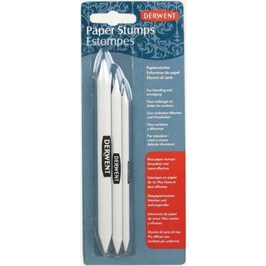 Derwent Paper Stump Kalem Yayıcı 3'lü Blister (Toz Pastel Dağıtıcı Kağıt Kalem Seti Paper Stump-Tortillion )