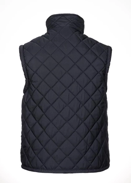 Battal Beden Kapitone Kumaş Yelek Lacivert Renk - 3