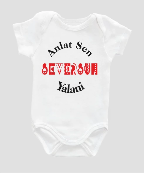 Organik %100 Pamuk Anlat Sen Seversun Yalani  Bebek Body ZBN083