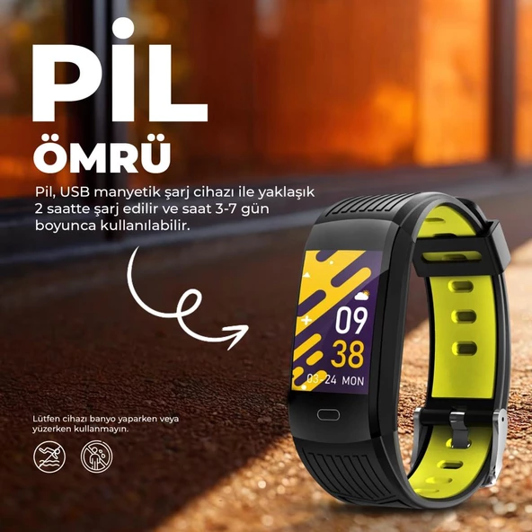Moodix WE23K10B Akıllı Bileklik Siyah-Sarı - 10