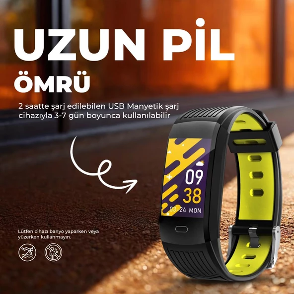Moodix WE23K10B Akıllı Bileklik Siyah-Sarı - 12