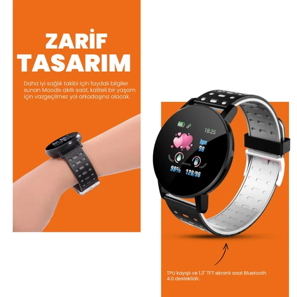 Moodix WE23K18B Akıllı Saat Siyah-Gri - 8