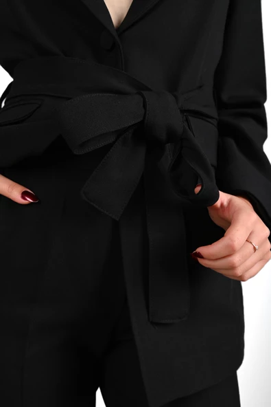 Kadın Kuşaklı Ceket Takım 9000-24 - 4