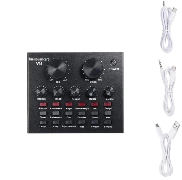 BM800 Live Ses Efektli Ses Kartlı Mikrofon Profesyonel Stüdyo Kayıt Kiti Canlı Yayın Seti Bilgisayar Ve Telefon Uyumlu - Resim 4