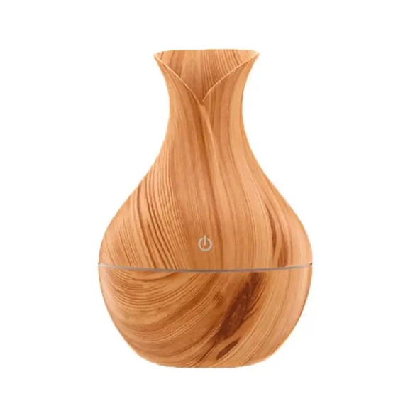 Hava Nemlendirici Buhar Makinesi Ve Aroma Difüzörü 130 ml Mini Ahşap Görünümlü - 5
