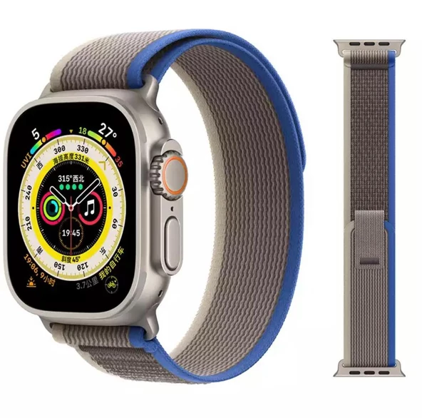Apple Watch 2 3 4 5 6 7 8 Se Ultra Serisi 42 MM/ 44 MM / 45MM /49MM Uyumlu Trail Loop Kordon - Resim 8