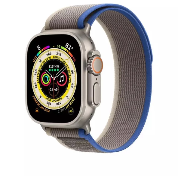 Apple Watch 2 3 4 5 6 7 8 Se Ultra Serisi 42 MM/ 44 MM / 45MM /49MM Uyumlu Trail Loop Kordon - Resim 11