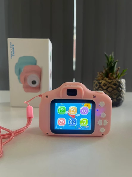 Çocuk Dijital Fotoğraf Makinesi 1080p Hd SD Kart Girişli Oyunlu - 4
