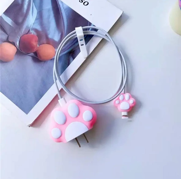 Sevimli Silikon Şarj Başlığı Ve Kablo Koruyucu Set - 11