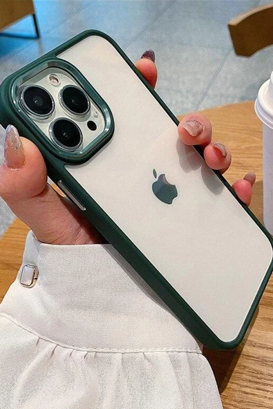 Iphone 13 Pro Max Uyumlu Kristal Bold Serisi Darbeye Dayanıklı Metal Lens Koruma Özel Lüks Kılıf - 3