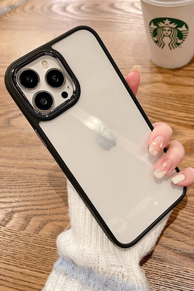 Iphone 13 Pro Max Uyumlu Kristal Bold Serisi Darbeye Dayanıklı Metal Lens Koruma Özel Lüks Kılıf - 7