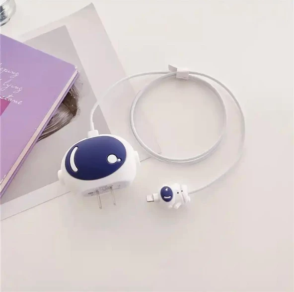 Sevimli Silikon Şarj Başlığı Ve Kablo Koruyucu Set - 6