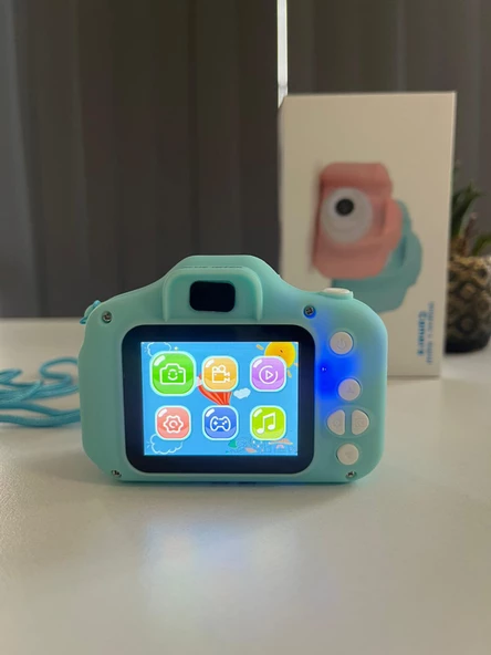 Çocuk Dijital Fotoğraf Makinesi 1080p Hd SD Kart Girişli Oyunlu - 5