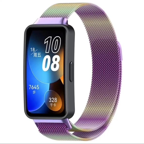 Huawei Band 8 Kordon Metal Mıknatıslı Hasır Kayış - Resim 10