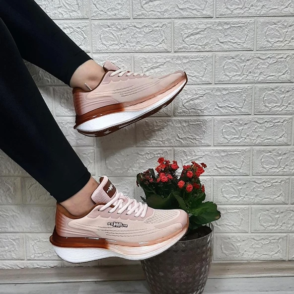 M.P 1674 Bej Renk Fuspetli Bayan Yürüyüş Dolgu Spor Ayakkabı - Resim 4