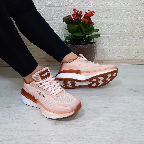 M.P 1674 Bej Renk Fuspetli Bayan Yürüyüş Dolgu Spor Ayakkabı - Resim 3