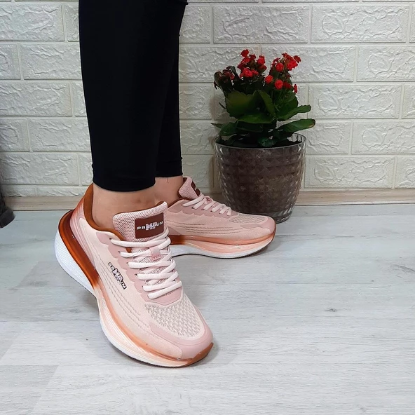 M.P 1674 Bej Renk Fuspetli Bayan Yürüyüş Dolgu Spor Ayakkabı - Resim 5