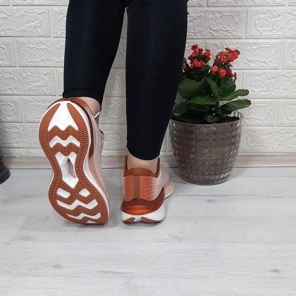 M.P 1674 Bej Renk Fuspetli Bayan Yürüyüş Dolgu Spor Ayakkabı - Resim 7