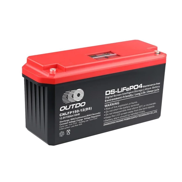 Outdo 12 Volt 150 Amper Dijital Ekranlı Akıllı Lityum Akü