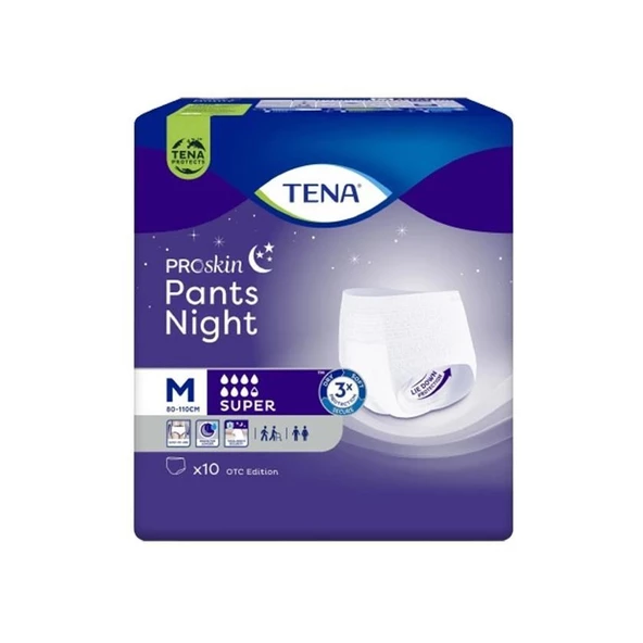 Tena Proskin Pants Night Geçe İçin Süper Emici Külot Medium 10 Adet