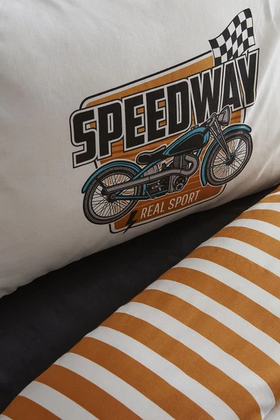 Young Speed Way %100 Pamuk Tek Kişilik Fitted Nevresim Takımı - 3