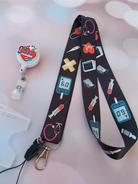 Sağlıkçı Araç Gereçleri Kart Askısı ve Thank You Nurses Yoyo Yaka Kartlığı Yatay Dikey Kart Koruyucu - 2