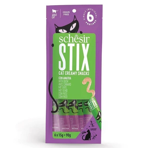 Schesir Cat Stix Ördekli Krema Kedi Ödülü 6x15gr