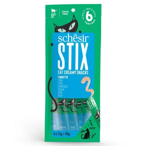 Schesir Cat Stix Ton Balıklı Krema Kedi Ödülü 6x15gr