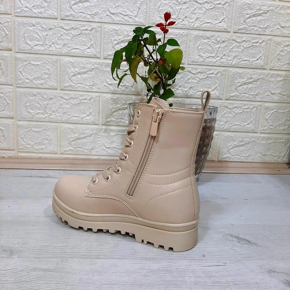 Polact 23001 Bej  Fermuarlı Bağacaklı Kız Çocuk Bot - Resim 4