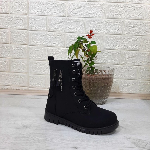 Fiyra ıgn11 Siyah Zümrüt Fermuar Süslü Kız Çocuk Bot - 3