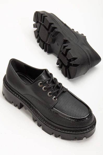 Minnet Siyah Bağcık Detaylı Oxford Ayakkabı - 3