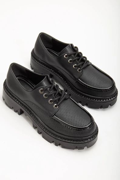 Minnet Siyah Bağcık Detaylı Oxford Ayakkabı - 2