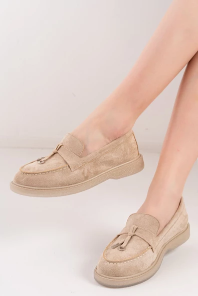 Luigi Krem Süet Kadın Ortopedik Babet - 3