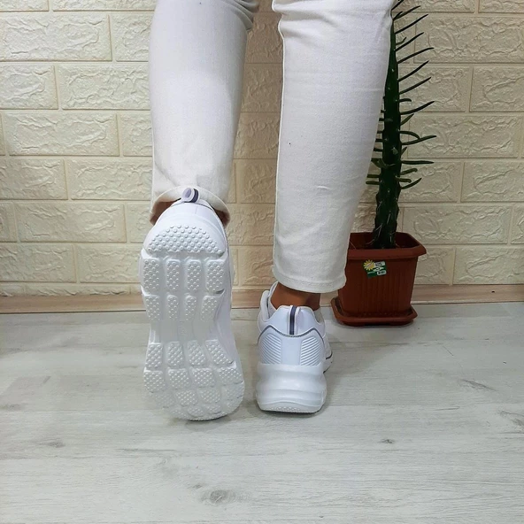 Kinetix Melly Pu Beyaz Fuspetli Dolgu Topuk Bayan Spor Ayakkabı - 7