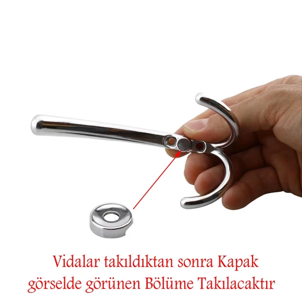 Hitit Askı Portmanto Metal Krom Vestiyer Duvar Dolap Elbise Askısı Mobilya Askılığı Aparat - 4