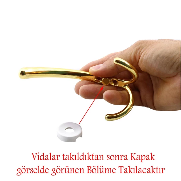 Hitit Askı Portmanto Metal Altın Gold Vestiyer Duvar Dolap Elbise Askısı Mobilya Askılığı Aparat - Resim 4