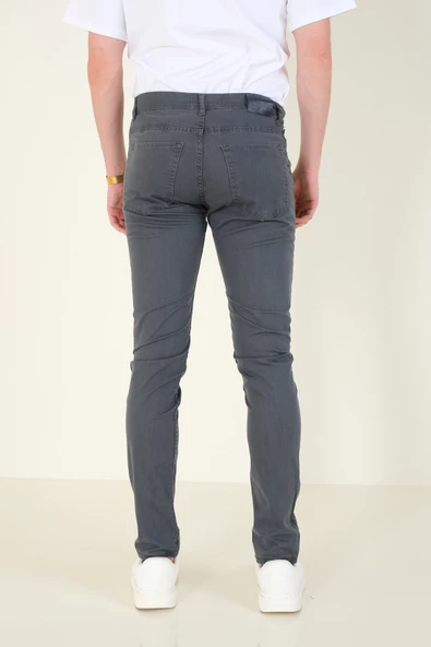 Erkek 5 Cep Chino Pantolon Füme - 6