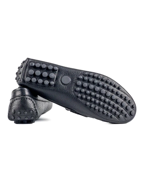 Sardes Siyah Hakiki Deri Erkek Loafer Ayakkabı - 3